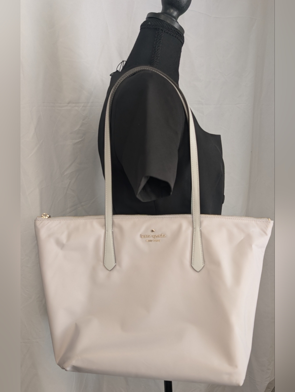 Kate Spade Kitt Medium Tote Platinum Grey Nylon Shoulder Bag